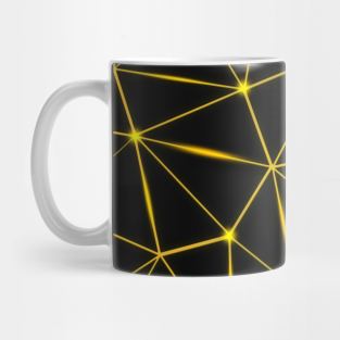 Geometric black triangles gold lines Mug